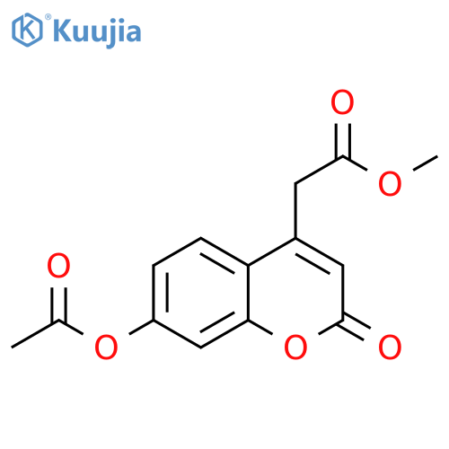2H-1-Benzopyran-4-acetic acid, 7-(acetyloxy)-2-oxo-, methyl ester structure