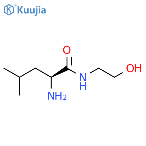 (2S)-2-amino-N-(2-hydroxyethyl)-4-methylpentanamide structure