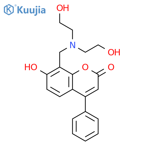 2H-1-Benzopyran-2-one,8-[[bis(2-hydroxyethyl)amino]methyl]-7-hydroxy-4-phenyl- structure