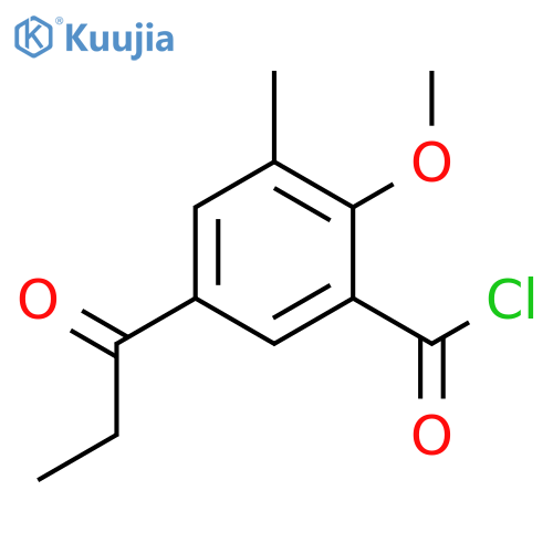 BENZOYL CHLORIDE, 2-METHOXY-3-METHYL-5-(1-OXOPROPYL)- structure