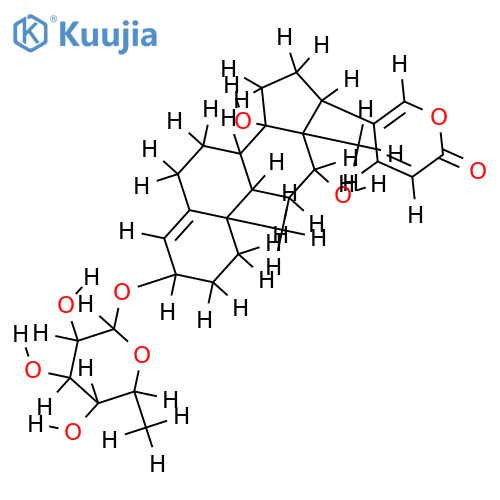 12beta,14-Dihydroxy-3beta,alpha-L-rhamnopyranosyloxy-14beta-bufa-4,20,22-trienolid structure