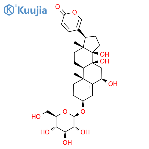(3beta,6beta)-3-(beta-D-glucopyranosyloxy)-6,8,14-trihydroxybufa-4,20,22-trienolide structure