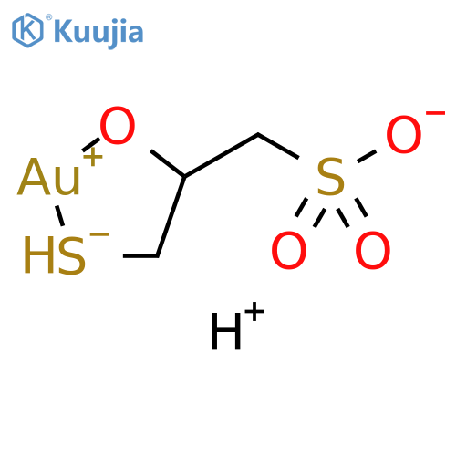 Aurate(1-), [2-hydroxy-3-mercapto-1-propanesulfonato(2-)-O2,S3]-, hydrogen (9CI) structure