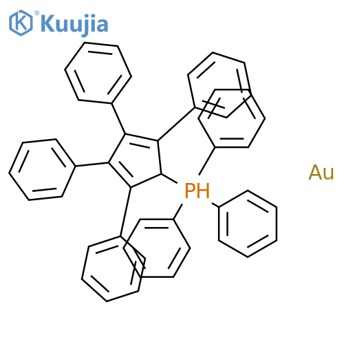 Gold, (2,3,4,5-tetraphenyl-2,4-cyclopentadien-1-yl)(triphenylphosphine)- structure