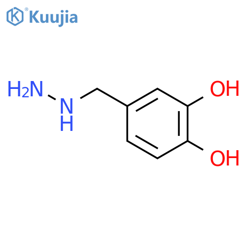 4-(hydrazinylmethyl)benzene-1,2-diol structure
