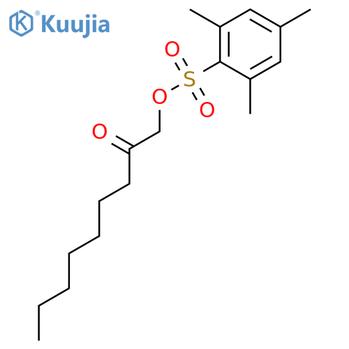 BENZENESULFONIC ACID, 2,4,6-TRIMETHYL-, 2-OXONONYL ESTER structure