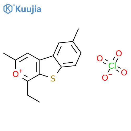 [1]Benzothieno[2,3-c]pyrylium, 1-ethyl-3,6-dimethyl-, perchlorate structure