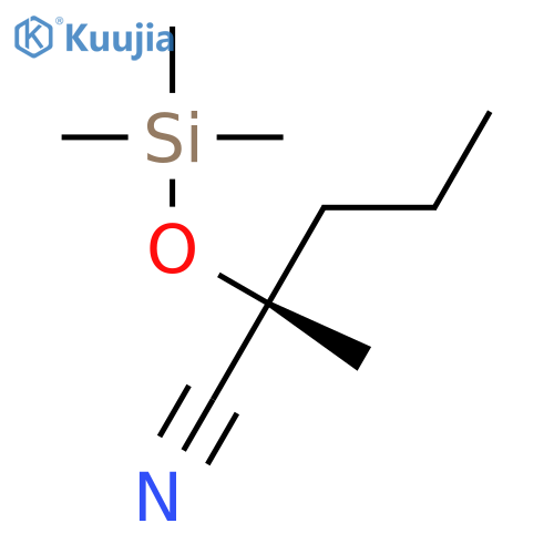 PENTANENITRILE, 2-METHYL-2-[(TRIMETHYLSILYL)OXY]-, (2R)- structure