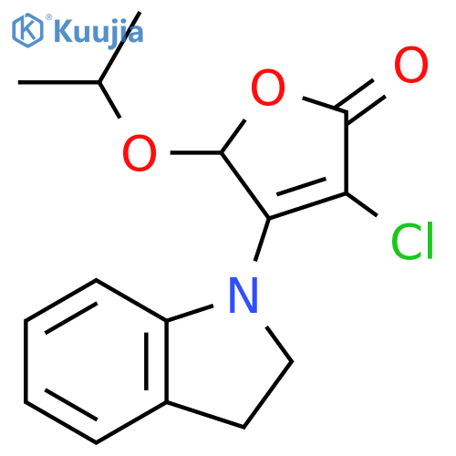2(5H)-Furanone,3-chloro-4-(2,3-dihydro-1H-indol-1-yl)-5-(1-methylethoxy)- structure