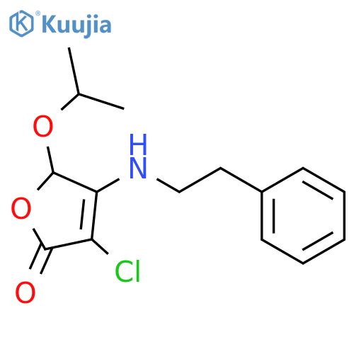 2(5H)-Furanone, 3-chloro-5-(1-methylethoxy)-4-[(2-phenylethyl)amino]- structure