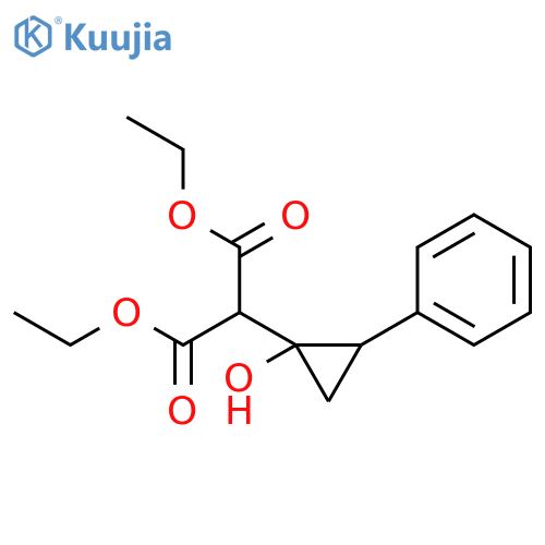 PROPANEDIOIC ACID, (1-HYDROXY-2-PHENYLCYCLOPROPYL)-, DIETHYL ESTER structure