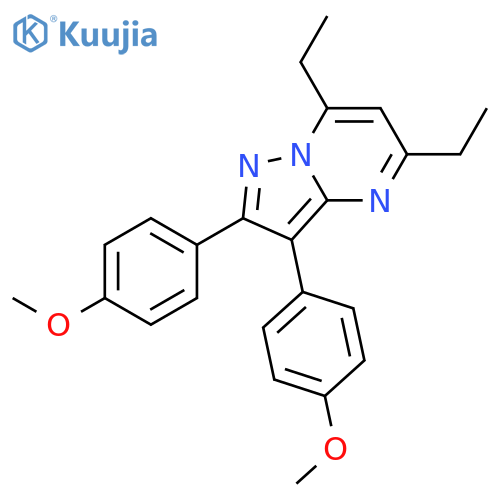 PYRAZOLO[1,5-A]PYRIMIDINE, 5,7-DIETHYL-2,3-BIS(4-METHOXYPHENYL)- structure