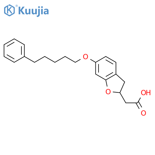 3-BENZOFURANACETIC ACID, 2,3-DIHYDRO-6-[(5-PHENYLPENTYL)OXY]- structure