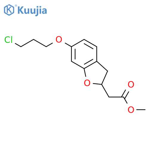 3-Benzofuranacetic acid, 6-(3-chloropropoxy)-2,3-dihydro-, methyl ester structure