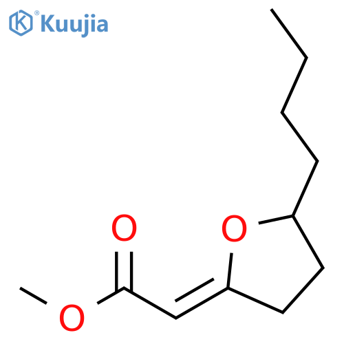 ACETIC ACID, (5-BUTYLDIHYDRO-2(3H)-FURANYLIDENE)-, METHYL ESTER, (2E)- structure