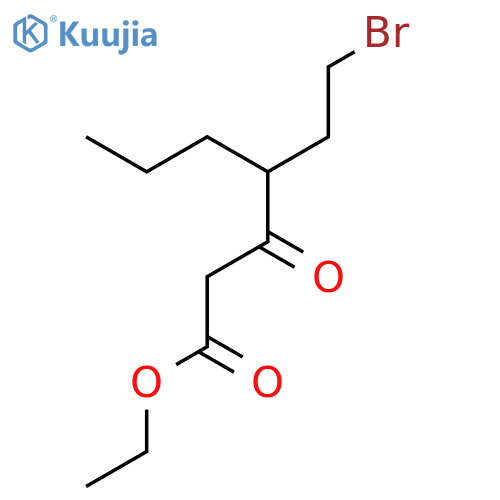 Heptanoic acid, 4-(2-bromoethyl)-3-oxo-, ethyl ester structure