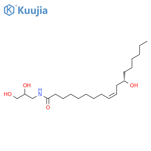 9-Octadecenamide, N-(2,3-dihydroxypropyl)-12-hydroxy-, (9Z,12S)- structure