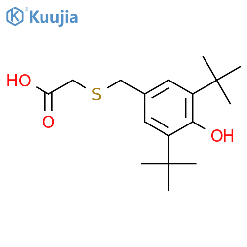 Acetic acid, [[[3,5-bis(1,1-dimethylethyl)-4-hydroxyphenyl]methyl]thio]- structure