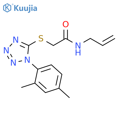 2-{1-(2,4-dimethylphenyl)-1H-1,2,3,4-tetrazol-5-ylsulfanyl}-N-(prop-2-en-1-yl)acetamide structure