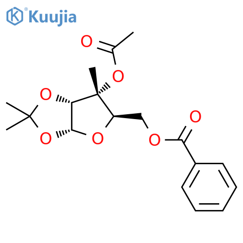 α-D-Ribofuranose, 3-C-methyl-1,2-O-(1-methylethylidene)-, 3-acetate 5-benzoate structure