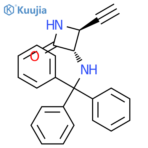 2-Azetidinone, 4-ethynyl-3-[(triphenylmethyl)amino]-, (3S-trans)- structure