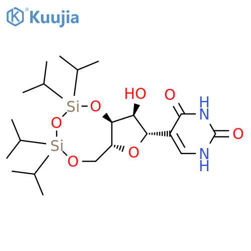 2,4(1H,3H)-Pyrimidinedione, 5-[3,5-O-[1,1,3,3-tetrakis(1-methylethyl)-1,3-disiloxanediyl]-β-D-ribofuranosyl]- structure