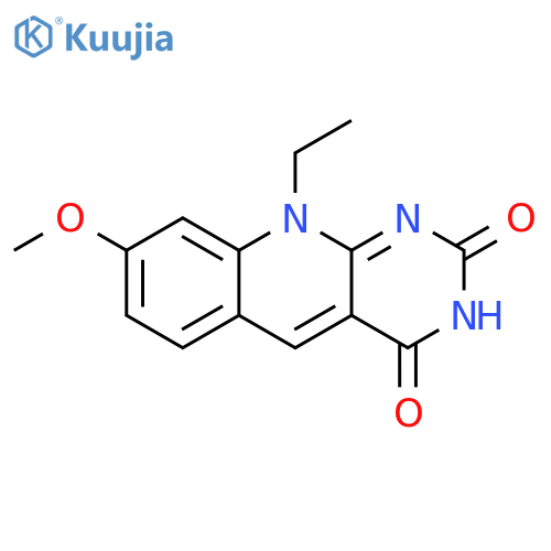 Pyrimido[4,5-b]quinoline-2,4(3H,10H)-dione,10-ethyl-8-methoxy- structure