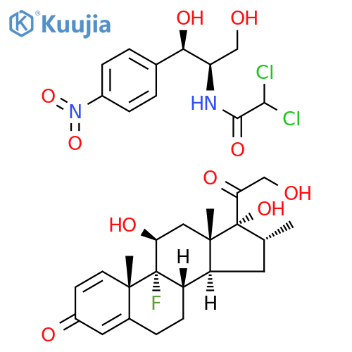 Pregna-1,4-diene-3,20-dione, 9-fluoro-11,17,21-trihydroxy-16-methyl-, (11β,16α)-, mixt. with 2,2-dichloro-N-[(1R,2R)-2-hydroxy-1-(hydroxymethyl)-2-(4-nitrophenyl)ethyl]acetamide (9CI) structure