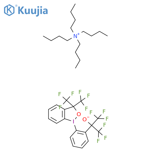 2-[2-[3,3-Bis(trifluoromethyl)-1lambda3,2-benziodoxol-1-yl]phenyl]-1,1,1,3,3,3-hexafluoropropan-2-olate;tetrabutylazanium structure