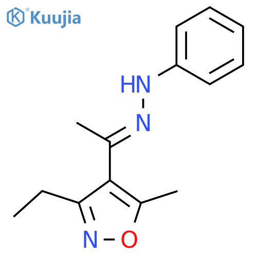 Ethanone, 1-(3-ethyl-5-methyl-4-isoxazolyl)-, phenylhydrazone structure