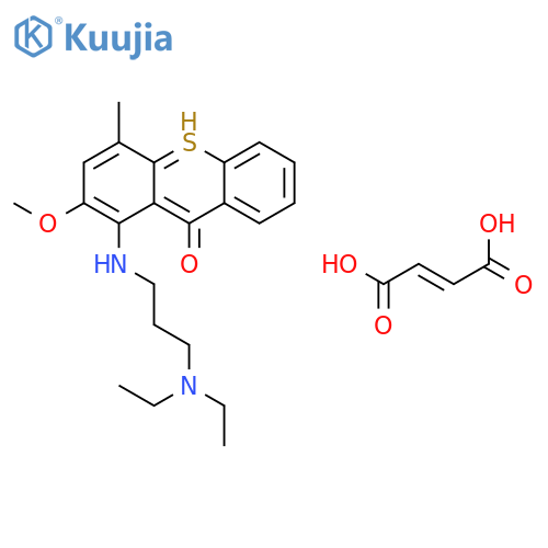 (E)-but-2-enedioic acid;1-[3-(diethylamino)propylamino]-2-methoxy-4-methylthioxanthen-9-one structure