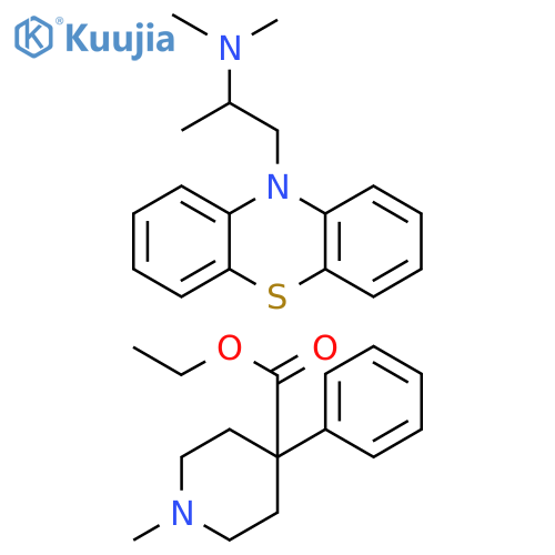 4-Piperidinecarboxylic acid, 1-methyl-4-phenyl-, ethyl ester, mixt. with N,N,α-trimethyl-10H-phenothiazine-10-ethanamine structure