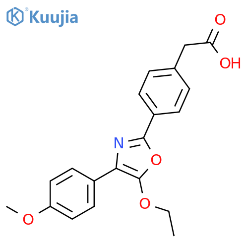 {4-[5-ethoxy-4-(4-methoxyphenyl)-1,3-oxazol-2-yl]phenyl}acetic acid structure
