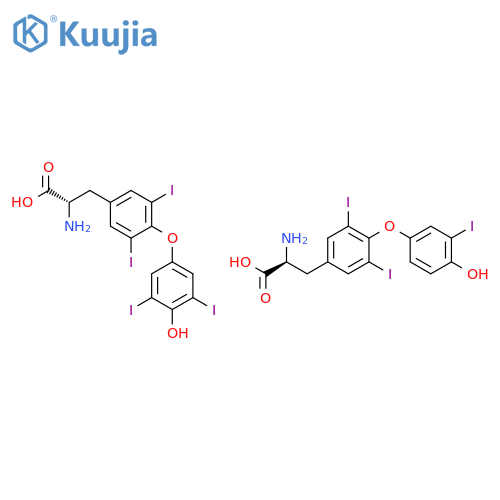 L-Tyrosine,O-(4-hydroxy-3,5-diiodophenyl)- 3,5-diiodo-,compounds,mixt. with O-(4-hydroxy-3-iodophenyl)-3,5-diiodo-Ltyrosine structure