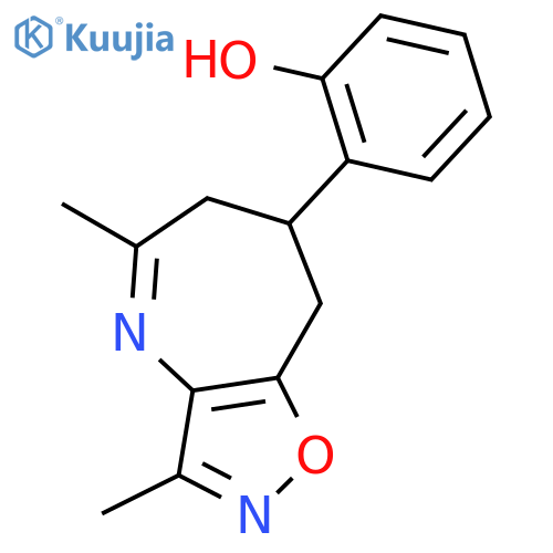 Phenol,2-(7,8-dihydro-3,5-dimethyl-6H-isoxazolo[4,5-b]azepin-7-yl)- structure