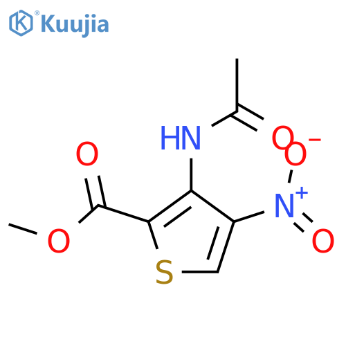 3-Acetylamino-4-nitro-thiophene-2-carboxylic Acid Methyl Ester structure