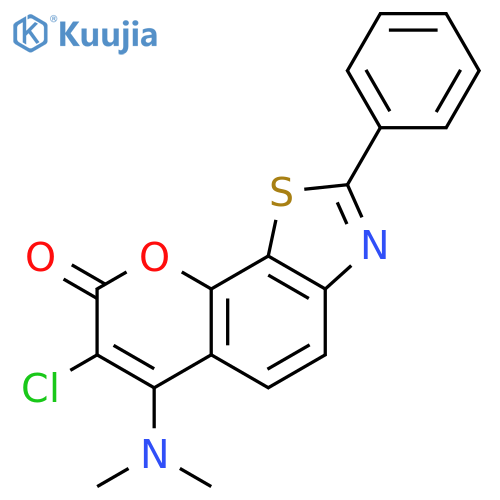 7-chloro-6-(dimethylamino)-2-phenyl-8H-chromeno[7,8-d][1,3]thiazol-8-one structure