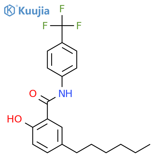 Benzamide, 5-hexyl-2-hydroxy-N-[4-(trifluoromethyl)phenyl]- structure
