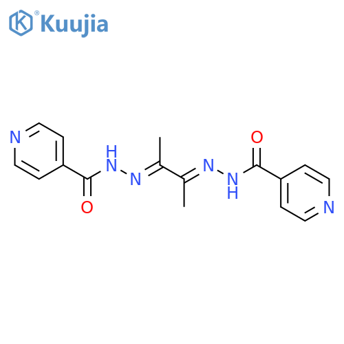 4-Pyridinecarboxylicacid, 4,4'-[(1,2-dimethyl-1,2-ethanediylidene)dihydrazide] structure