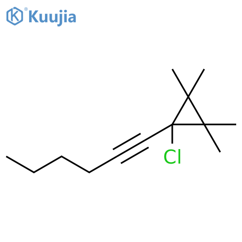 Cyclopropane, 1-chloro-1-(1-hexynyl)-2,2,3,3-tetramethyl- structure