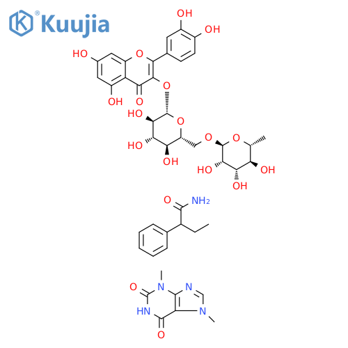 Benzeneacetamide, α-ethyl-, mixt. with 3-[[6-O-(6-deoxy-α-D-mannopyranosyl)-β-D-glucopyranosyl]oxy]-2-(3,4-dihydroxyphenyl)-5,7-dihydroxy-4H-1-benzopyran-4-one and 3,7-dihydro-3,7-dimethyl-1H-purine-2,6-dione (9CI) structure