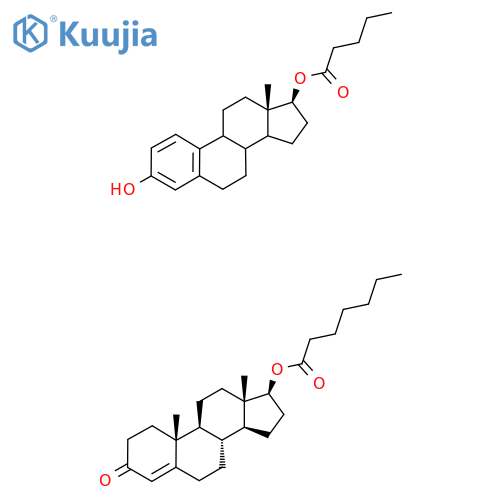 [(8R,9S,10R,13S,14S,17S)-10,13-Dimethyl-3-oxo-1,2,6,7,8,9,11,12,14,15,16,17-dodecahydrocyclopenta[a]phenanthren-17-yl] heptanoate;[(13S,17S)-3-hydroxy-13-methyl-6,7,8,9,11,12,14,15,16,17-decahydrocyclopenta[a]phenanthren-17-yl] pentanoate structure