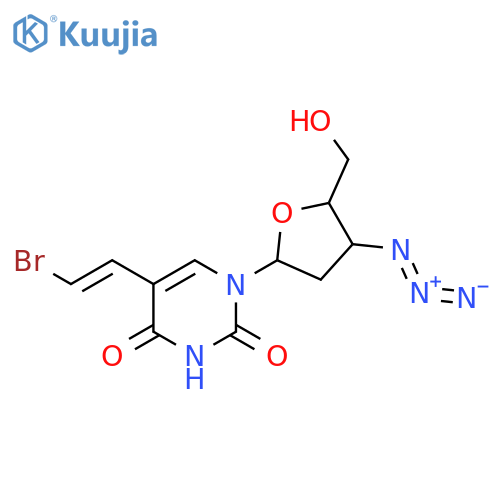 3'-azido-5-[(E)-2-bromoethenyl]-2',3'-dideoxyuridine structure