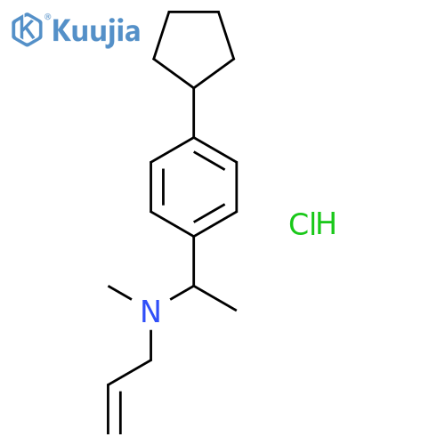 N-[1-(4-cyclopentylphenyl)ethyl]-N-methylprop-2-en-1-amine hydrochloride structure