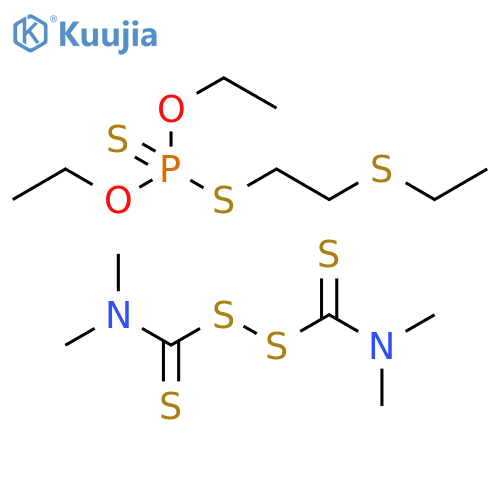 Phosphorodithioic acid, O,O-diethyl S-[2-(ethylthio)ethyl] ester, mixt. with tetramethylthioperoxydicarbonic diamide ([(Me2N)C(S)]2S2) (9CI) structure