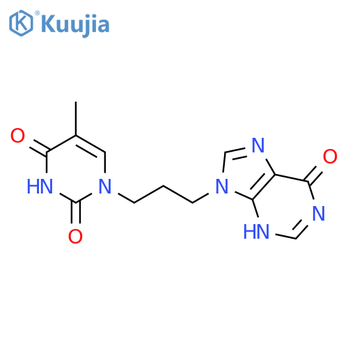 5-methyl-1-[3-(6-oxo-3,6-dihydro-9H-purin-9-yl)propyl]pyrimidine-2,4(1H,3H)-dione (Related Reference) structure