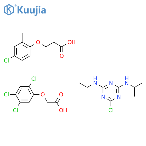 Propanoic acid, 3-(4-chloro-2-methylphenoxy)-, mixt. with 6-chloro-N-ethyl-N'-(1-methylethyl)-1,3,5-triazine-2,4-diamine and (2,4,5-trichlorophenoxy)acetic acid (9CI) structure