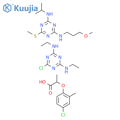 Propanoic acid, 2-(4-chloro-2-methylphenoxy)-, mixt. with 6-chloro-N,N'-diethyl-1,3,5-triazine-2,4-diamine and N-(3-methoxypropyl)-N'-(1-methylethyl)-6-(methylthio)-1,3,5-triazine-2,4-diamine (9CI) structure