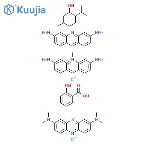 Phenothiazin-5-ium, 3,7-bis(dimethylamino)-, chloride, mixt. with 3,6-acridinediamine, 3,6-diamino-10-methylacridinium chloride, 2-hydroxybenzoic acid and 5-methyl-2-(1-methylethyl)cyclohexanol (9CI) structure