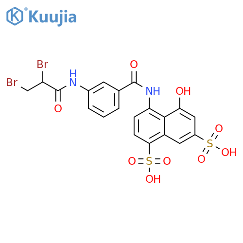 1,7-Naphthalenedisulfonic acid, 4-[[3-[(2,3-dibromo-1-oxopropyl)amino]benzoyl]amino]-5-hydroxy- structure